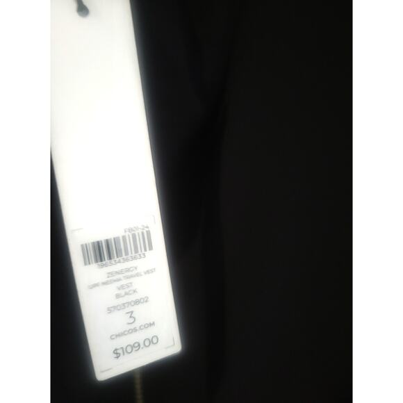 Chico's Zenergy NWT Size 3 Large/XL Black Long Travel Vest MSRP $109 - Picture 7 of 12